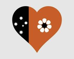 settentrionale territorio di Australia cuore bandiera. nt aus amore forma bandiera. australiano territorio bandiera icona cartello simbolo clipart. eps vettore illustrazione.