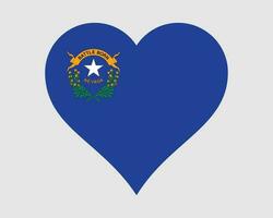 Nevada Stati Uniti d'America cuore bandiera. nv noi amore forma stato bandiera. nevadan unito stati di America bandiera icona cartello simbolo clipart. eps vettore illustrazione.
