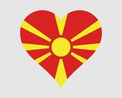 nord macedonia cuore bandiera. macedone amore forma nazione nazione nazionale bandiera. repubblica di nord macedonia bandiera icona cartello simbolo. eps vettore illustrazione.