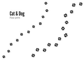 gatto e cane zampa Stampa. animali domestici o animali zampa sentiero. vettore illustrazione