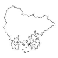 Sud gyeongsang carta geografica, Provincia di Sud Corea. vettore illustrazione.