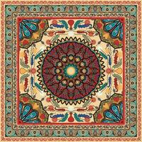 colorato ornamentale vettore design per tappeto, tapis, yoga stuoia. geometrico etnico clipart. arabo ornamentale tappeto con decorativo elementi.persian tappeto