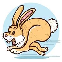 illustrazione di clipart di coniglio in esecuzione vettore