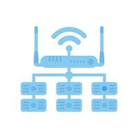 server collegato per il router. IoT e automazione concetto. isolato. vettore. vettore