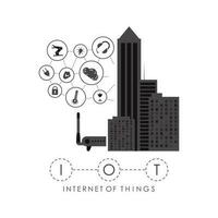 città collegato per il Internet. IoT concetto. bene per siti web e presentazioni. vettore illustrazione.