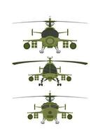 impostato elicotteri militare 2d illustrazione su bianca isolato sfondo vettore