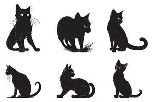 gatto silhouette vettore illustrazione isolato su bianca sfondo.