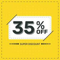 35 per cento spento. super sconto. sconto promozione speciale offerta. sconto. giallo piazza bandiera modello. vettore