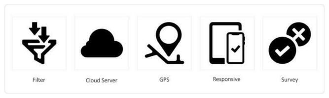 filtro, nube server, GPS vettore