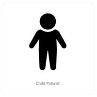 bambino paziente e bambino cura icona concetto vettore