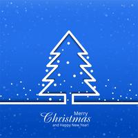 Cartolina di Natale allegra con priorità bassa blu dell'albero vettore