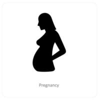gravidanza e cura icona concetto vettore