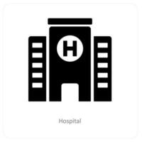 ospedale e edificio icona concetto vettore