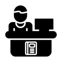 biblioteca riferimento scrivania vettore icona