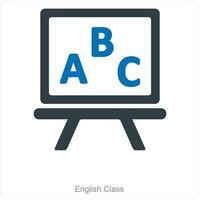 inglese classe e formazione scolastica icona concetto vettore