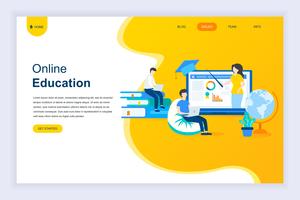 Moderno concetto di design piatto di formazione online vettore
