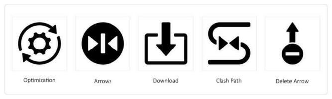 ottimizzazione, frecce, Scarica vettore