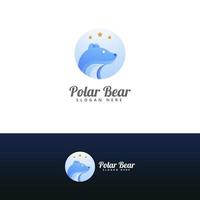 modello di progettazione del logo dell'orso polare vettore