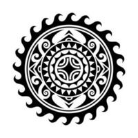 tradizionale maori il giro tatuaggio design. modificabile vettore illustrazione. etnico cerchio ornamento. africano maschera.