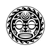 tradizionale maori il giro tatuaggio design. modificabile vettore illustrazione. etnico cerchio ornamento. africano maschera.