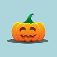 illustrazione di un' allegro viso su un' zucca. zucca per Halloween. vettore