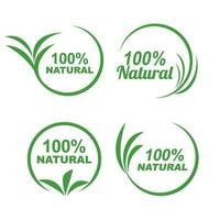 100 naturale logo collezione vettore