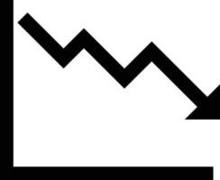 nero freccia puntamento verso il basso mostrando crisi . vettore illustrazione icona