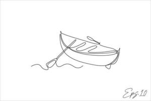 continuo linea vettore illustrazione canoa