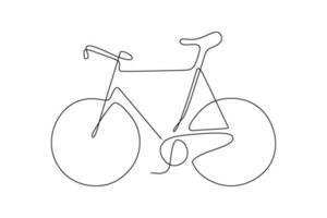 bicicletta continuo linea arte disegno vettore