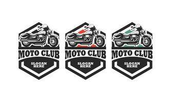 motociclo club logo design vettore. motociclo logo illustrazione isolato. vettore