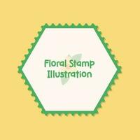 semplice floreale poligonale postale francobollo vettore illustrazione
