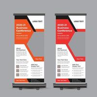 conferenza di lavoro roll up banner vettore