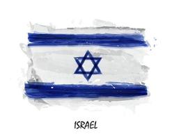 realistica pittura ad acquerello bandiera di israele. vettore