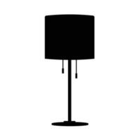 tavolo lampada silhouette. nero e bianca icona design elementi su isolato bianca sfondo vettore