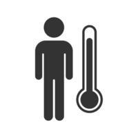 vettore illustrazione di umano corpo temperatura icona nel buio colore e bianca sfondo