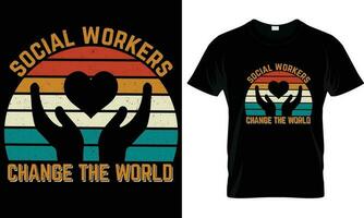 sociale lavoratore maglietta design vettore. vettore