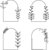 arco floreale telaio. mano disegnato botanico vettore illustrazione. per design decorazione. vettore professionista