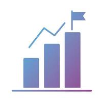 barre delle statistiche e icona di stile silhouette bandiera vettore