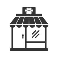 vettore illustrazione di animale domestico mercato icona nel buio colore e bianca sfondo