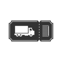 vettore illustrazione di camion biglietto icona nel buio colore e bianca sfondo