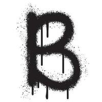 spray dipinto graffiti font B spruzzato isolato con un' bianca sfondo vettore