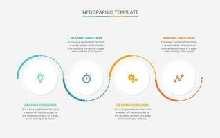 vettore quattro passaggi opzioni cerchio attività commerciale Infografica moderno design modello