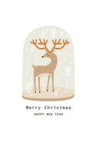 Natale carta con carino cervo. vettore illustrazioni