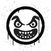 vettore graffiti spray dipingere Sorridi viso emoticon nel vettore illustrazione