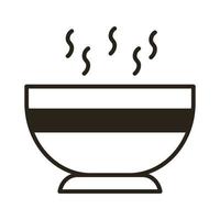 icona di stile della linea del piatto da zuppa vettore