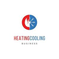 riscaldamento e raffreddamento o HVAC icona logo design modello vettore