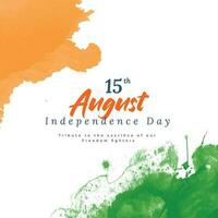 indiano contento indipendenza giorno arancia e verde acqua colore sfondo sociale media inviare design vettore