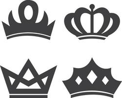 d'oro corona antico. reale corona simbolo. d'oro corona silhouette impostare. corona d'oro simbolo collezione. vettore illustrazione