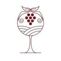 bicchiere di vino vettore icona design. azienda vinicola vettore simbolo.