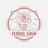 rosa fiore vettore logo design. astratto floreale logo modello.